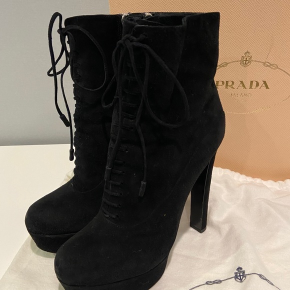 Prada suede lace up boots - Picture 2 of 2
